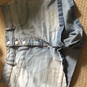Light wash denim shorts